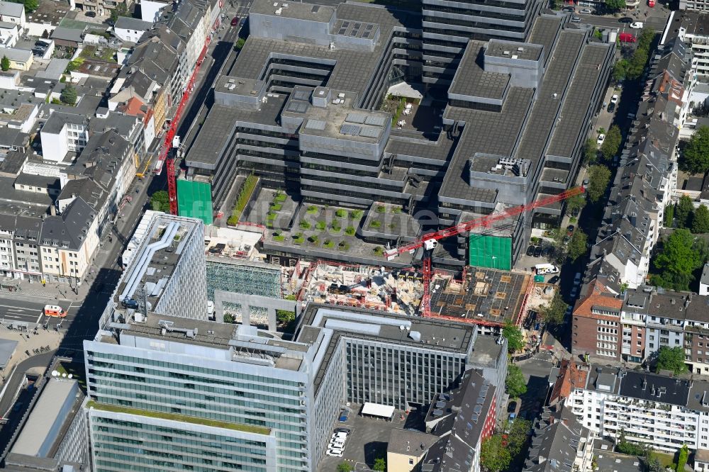 Luftaufnahme Düsseldorf - Neubau eines Büro- und Geschäftshauses am Fürstenwall - Friedrichstraße in Düsseldorf im Bundesland Nordrhein-Westfalen, Deutschland