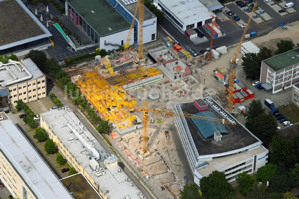 Luftbild Karlsruhe - Neubau eines Büro- und Geschäftshauses auf dem Gelände der Fiducia & GAD IT AG in Karlsruhe im Bundesland Baden-Württemberg, Deutschland