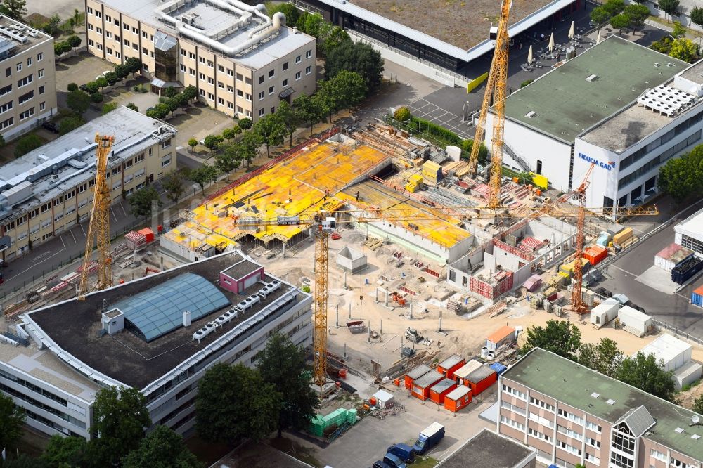 Luftaufnahme Karlsruhe - Neubau eines Büro- und Geschäftshauses auf dem Gelände der Fiducia & GAD IT AG in Karlsruhe im Bundesland Baden-Württemberg, Deutschland