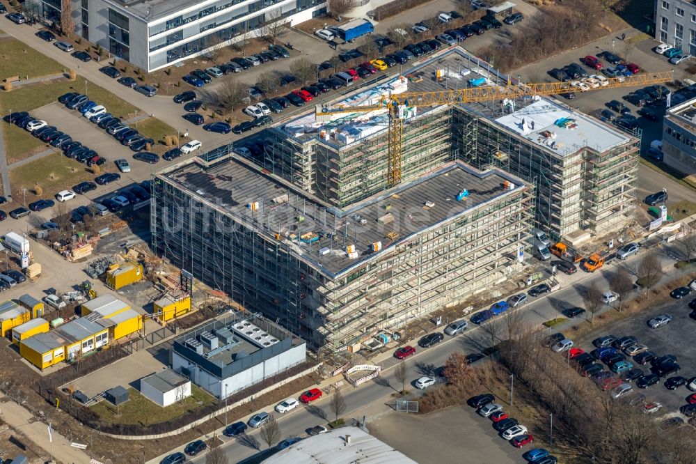 Luftbild Holzwickede - Neubau eines Büro- und Geschäftshauses an der Gottlieb-Daimler-Straße in Holzwickede im Bundesland Nordrhein-Westfalen, Deutschland