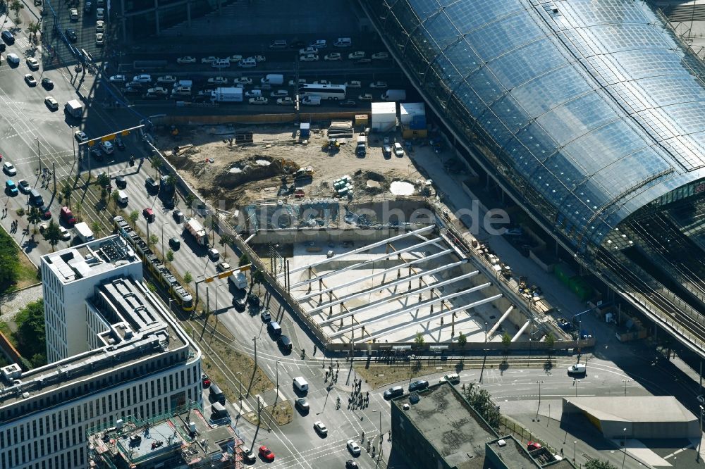 Luftaufnahme Berlin - Neubau eines Büro- und Geschäftshauses und Hotel Grand Central Berlin im Ortsteil Moabit in Berlin, Deutschland