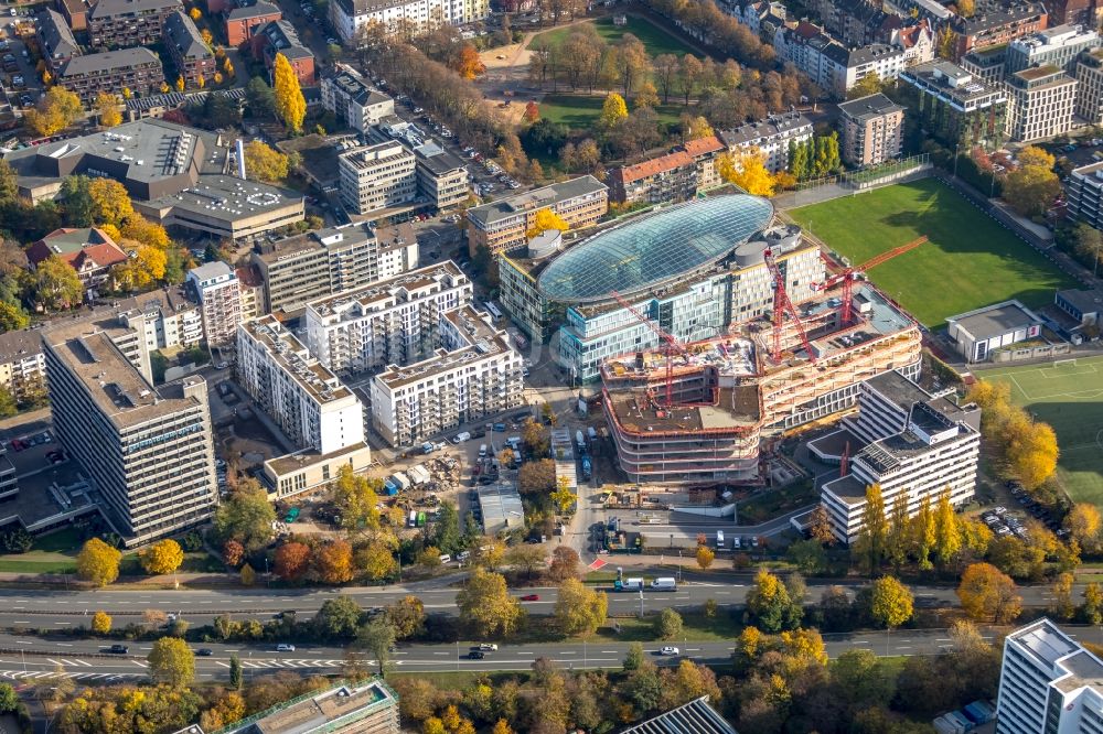 Luftaufnahme Düsseldorf - Neubau eines Büro- und Geschäftshauses Infinity Office an der Schwannstraße in Düsseldorf im Bundesland Nordrhein-Westfalen, Deutschland