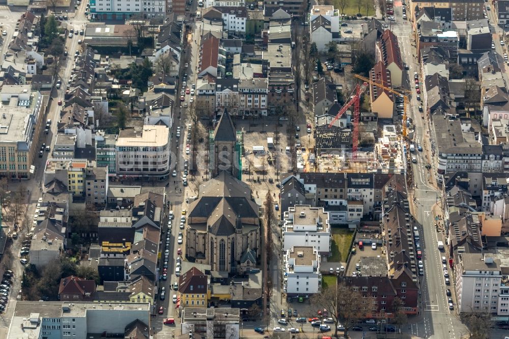 Luftaufnahme Oberhausen - Neubau eines Büro- und Geschäftshauses Jobcenter Oberhausen an der Marktstraße in Oberhausen im Bundesland Nordrhein-Westfalen, Deutschland