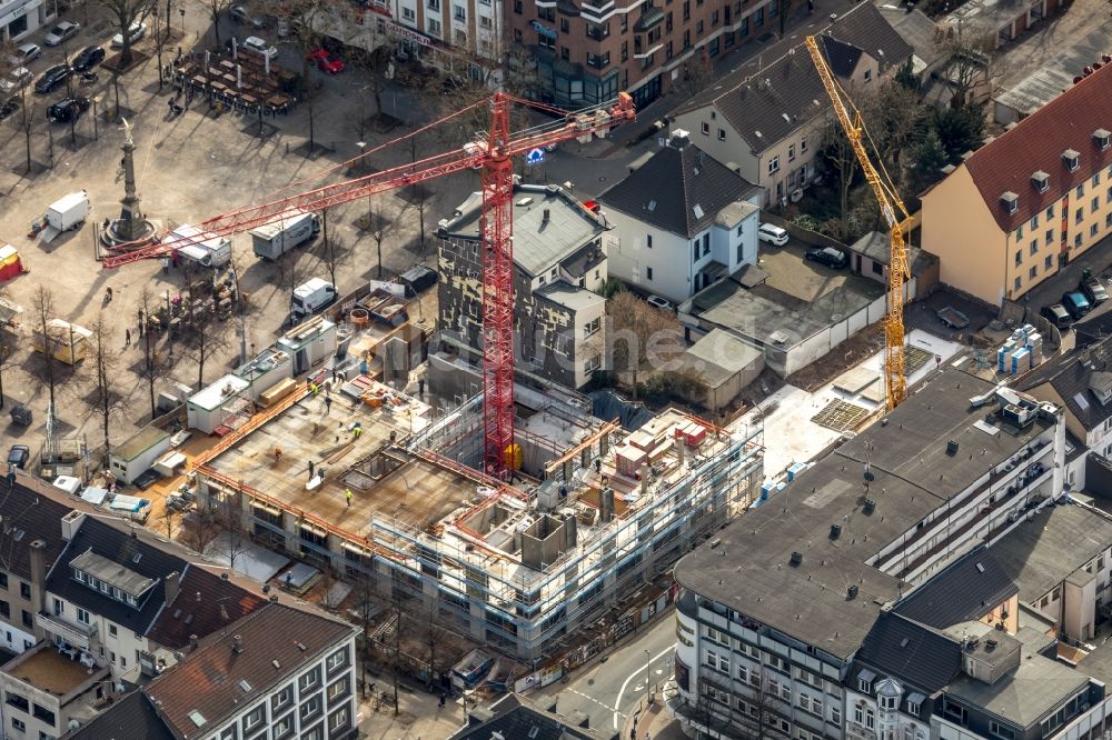 Luftbild Oberhausen - Neubau eines Büro- und Geschäftshauses Jobcenter Oberhausen an der Marktstraße in Oberhausen im Bundesland Nordrhein-Westfalen, Deutschland