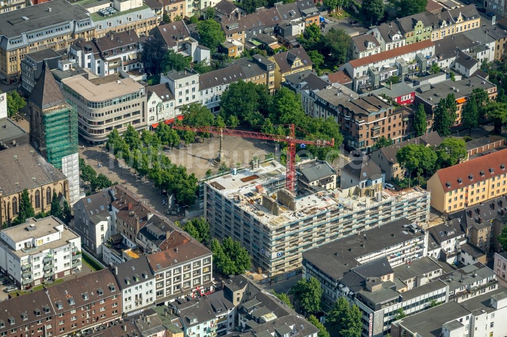 Oberhausen aus der Vogelperspektive: Neubau eines Büro- und Geschäftshauses Jobcenter Oberhausen an der Marktstraße in Oberhausen im Bundesland Nordrhein-Westfalen, Deutschland