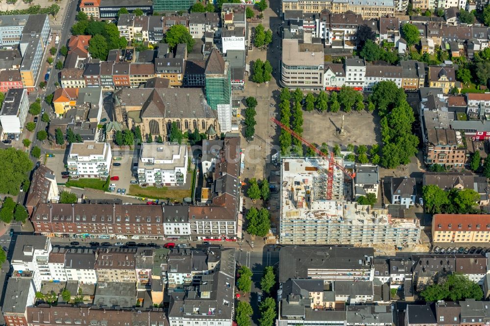 Luftbild Oberhausen - Neubau eines Büro- und Geschäftshauses Jobcenter Oberhausen an der Marktstraße in Oberhausen im Bundesland Nordrhein-Westfalen, Deutschland