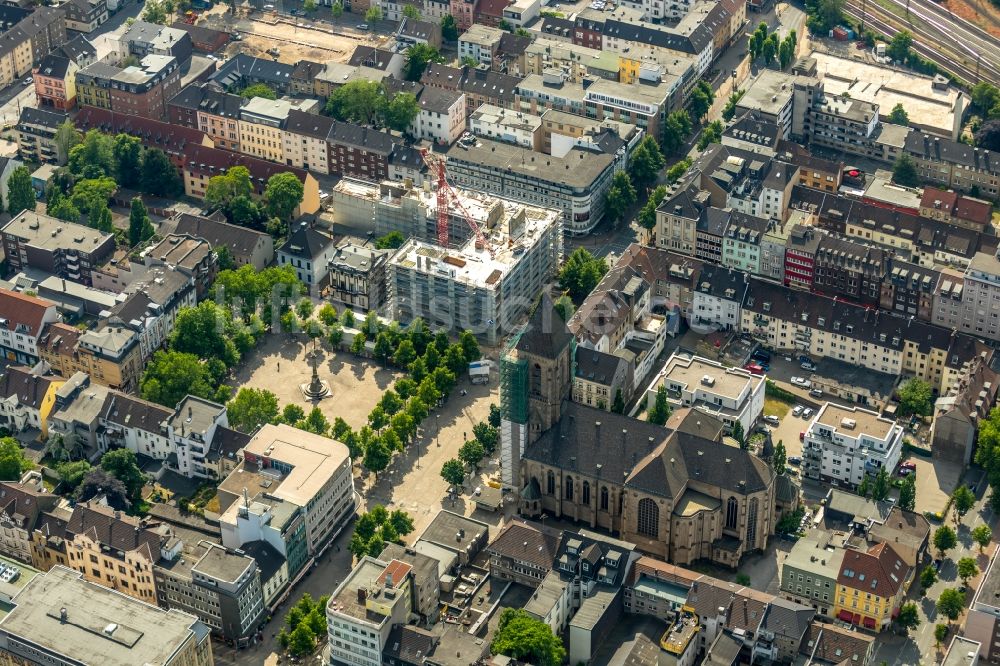 Luftaufnahme Oberhausen - Neubau eines Büro- und Geschäftshauses Jobcenter Oberhausen an der Marktstraße in Oberhausen im Bundesland Nordrhein-Westfalen, Deutschland