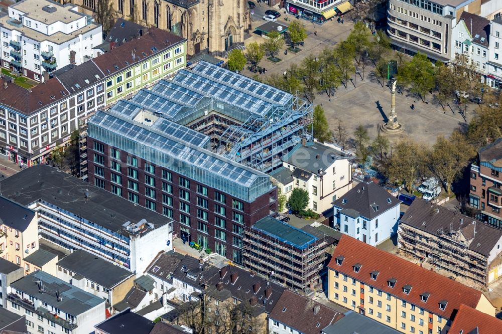 Oberhausen aus der Vogelperspektive: Neubau eines Büro- und Geschäftshauses Jobcenter Oberhausen in Oberhausen im Bundesland Nordrhein-Westfalen, Deutschland