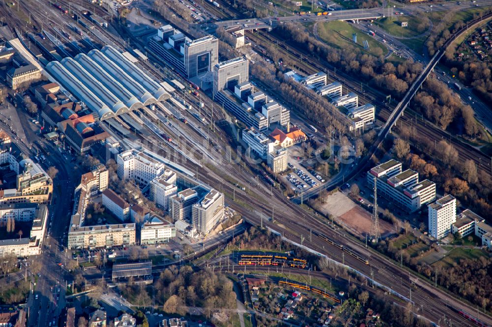 Karlsruhe aus der Vogelperspektive: Neubau eines Büro- und Geschäftshauses ka3 in Karlsruhe im Bundesland Baden-Württemberg, Deutschland