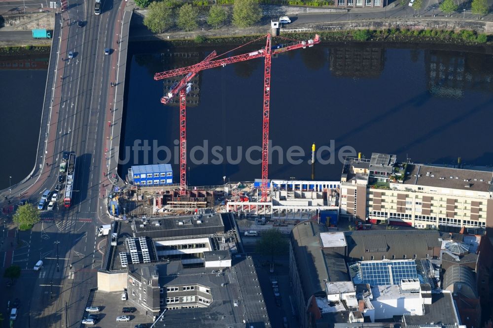 Bremen von oben - Neubau eines Büro- und Geschäftshauses der Kühne + Nagel (AG & Co.) KG in Bremen, Deutschland