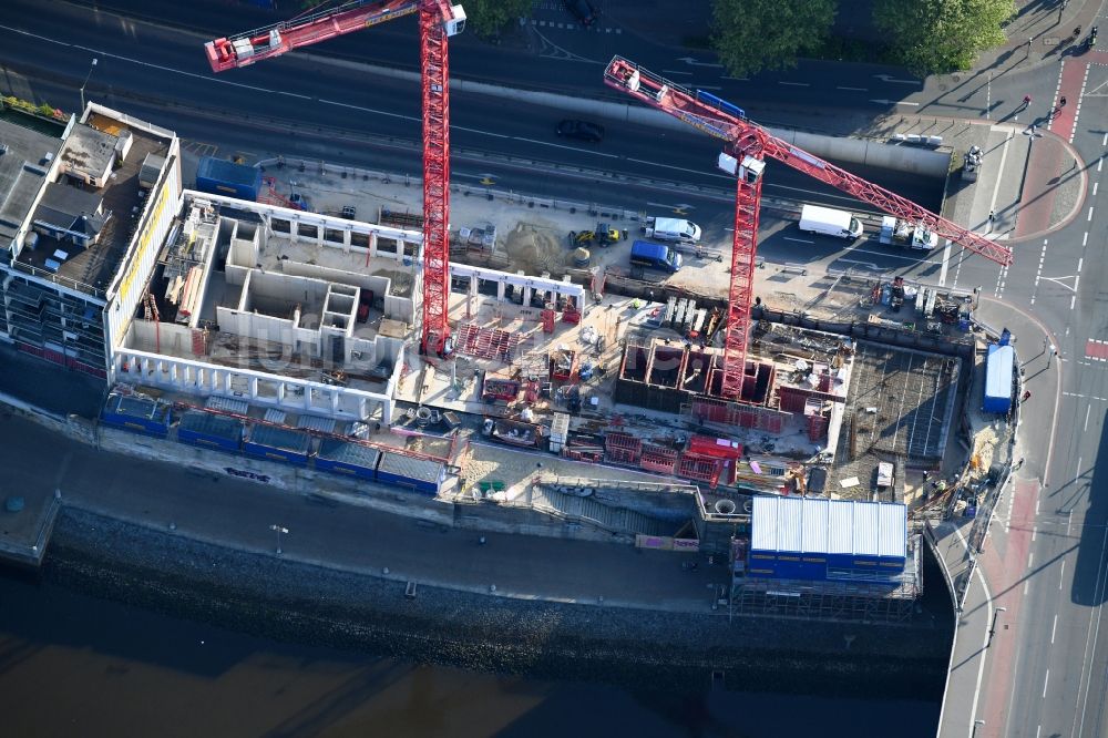 Luftaufnahme Bremen - Neubau eines Büro- und Geschäftshauses der Kühne + Nagel (AG & Co.) KG in Bremen, Deutschland