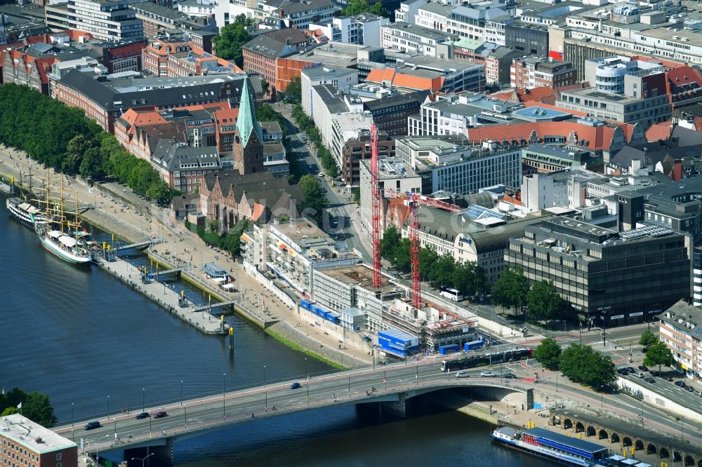 Luftaufnahme Bremen - Neubau eines Büro- und Geschäftshauses der Kühne + Nagel (AG & Co.) KG in Bremen, Deutschland