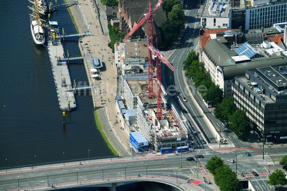 Luftbild Bremen - Neubau eines Büro- und Geschäftshauses der Kühne + Nagel (AG & Co.) KG in Bremen, Deutschland