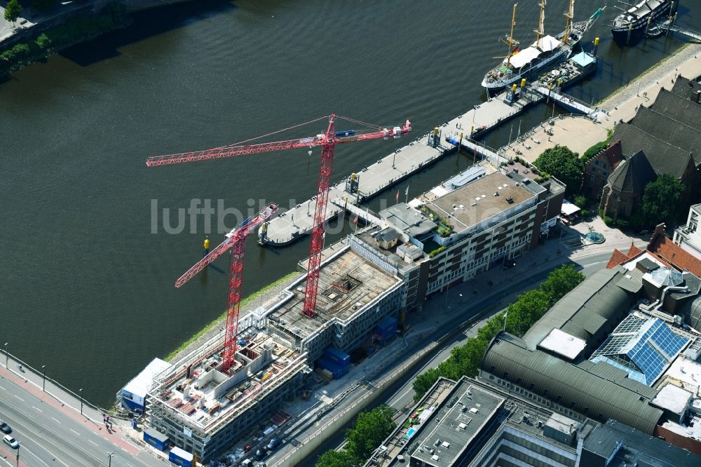 Luftbild Bremen - Neubau eines Büro- und Geschäftshauses der Kühne + Nagel (AG & Co.) KG in Bremen, Deutschland