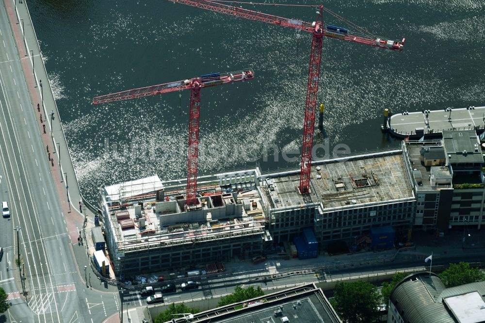 Luftaufnahme Bremen - Neubau eines Büro- und Geschäftshauses der Kühne + Nagel (AG & Co.) KG in Bremen, Deutschland