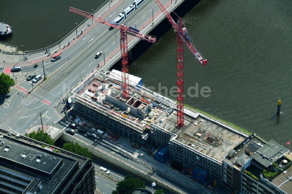 Bremen von oben - Neubau eines Büro- und Geschäftshauses der Kühne + Nagel (AG & Co.) KG in Bremen, Deutschland