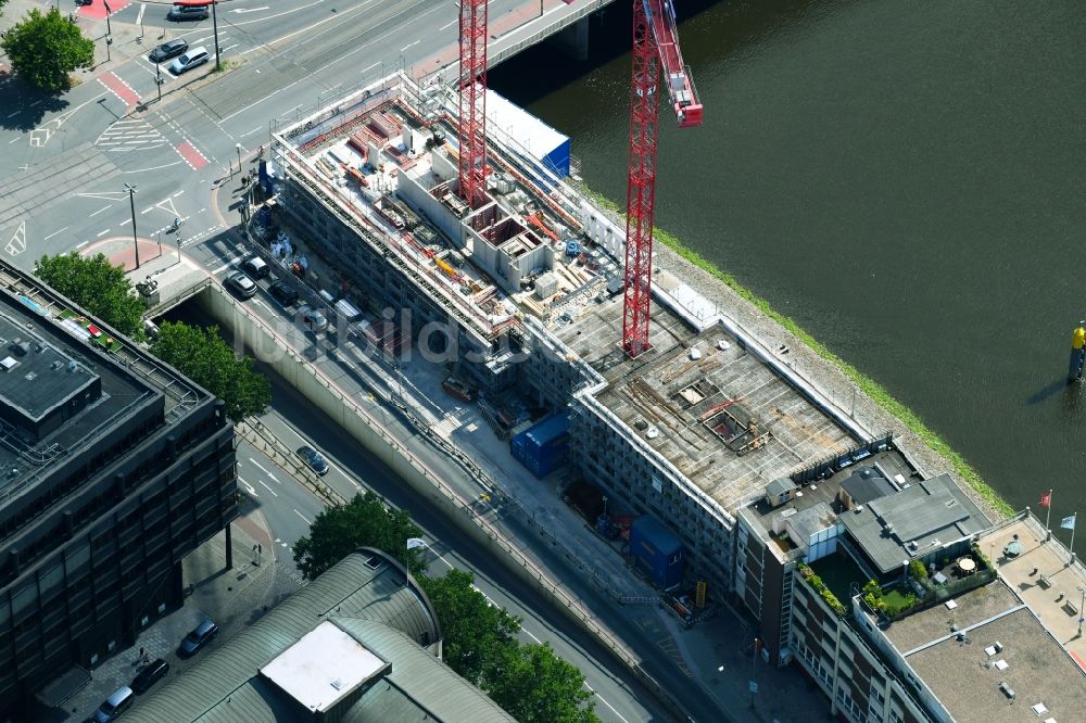 Luftbild Bremen - Neubau eines Büro- und Geschäftshauses der Kühne + Nagel (AG & Co.) KG in Bremen, Deutschland