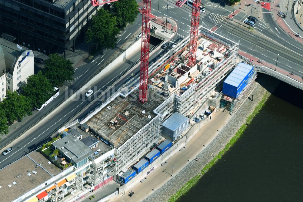 Bremen von oben - Neubau eines Büro- und Geschäftshauses der Kühne + Nagel (AG & Co.) KG in Bremen, Deutschland