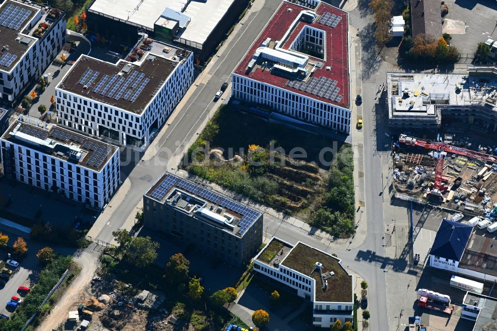 Luftbild Mannheim - Neubau eines Büro- und Geschäftshauses am Konrad-Zuse-Ring Ecke Harrlachweg in Mannheim im Bundesland Baden-Württemberg, Deutschland