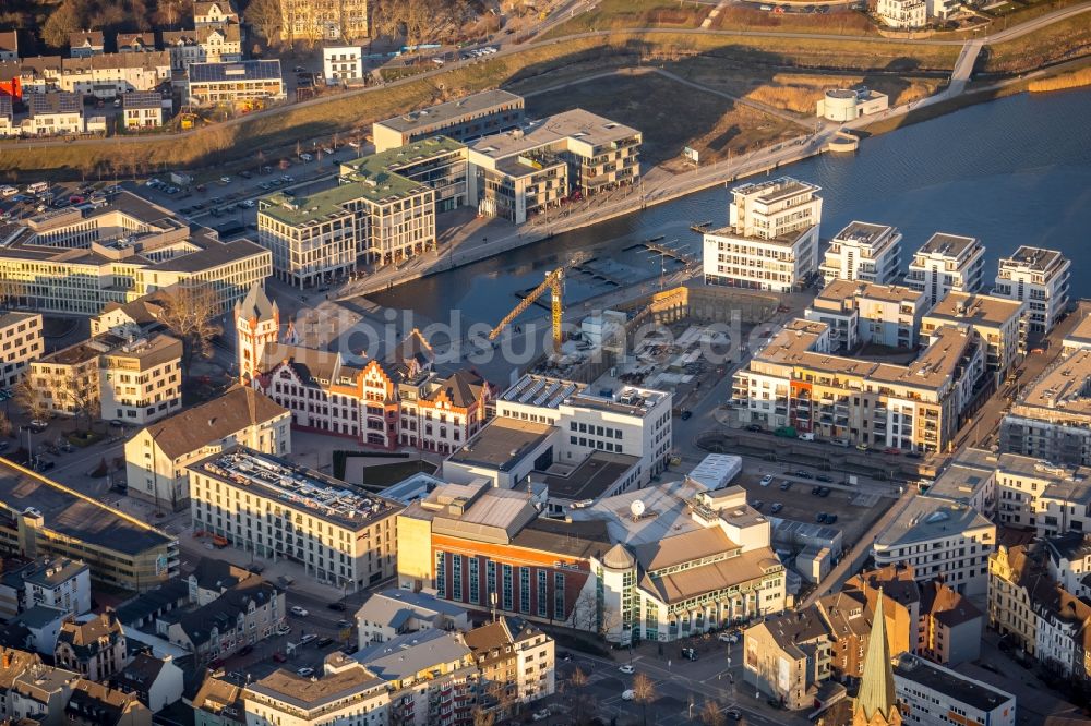 Dortmund aus der Vogelperspektive: Neubau eines Büro- und Geschäftshauses Kontor am Kai Am Kai in Dortmund im Bundesland Nordrhein-Westfalen, Deutschland