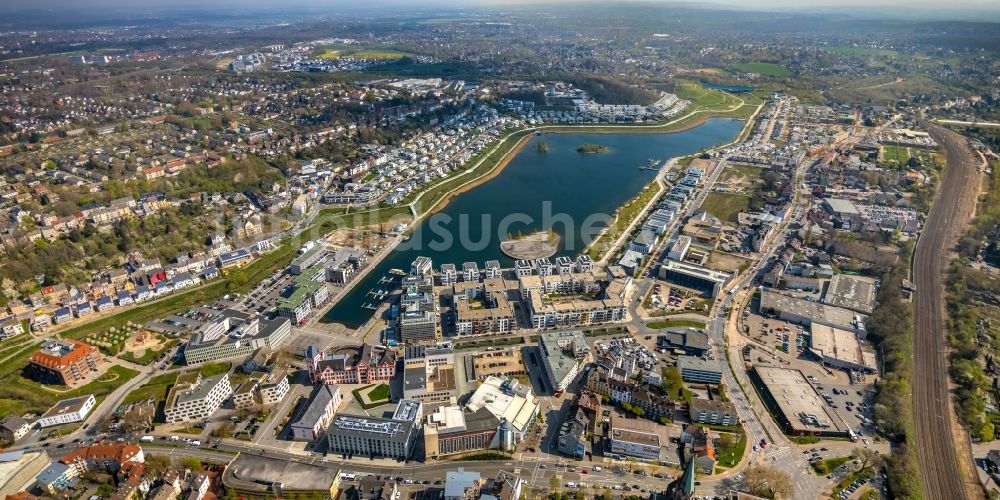 Dortmund von oben - Neubau eines Büro- und Geschäftshauses Kontor am Kai Am Kai in Dortmund im Bundesland Nordrhein-Westfalen, Deutschland