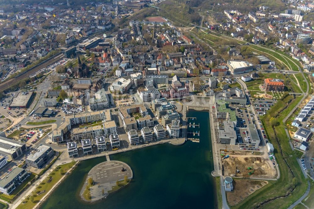 Dortmund aus der Vogelperspektive: Neubau eines Büro- und Geschäftshauses Kontor am Kai Am Kai in Dortmund im Bundesland Nordrhein-Westfalen, Deutschland