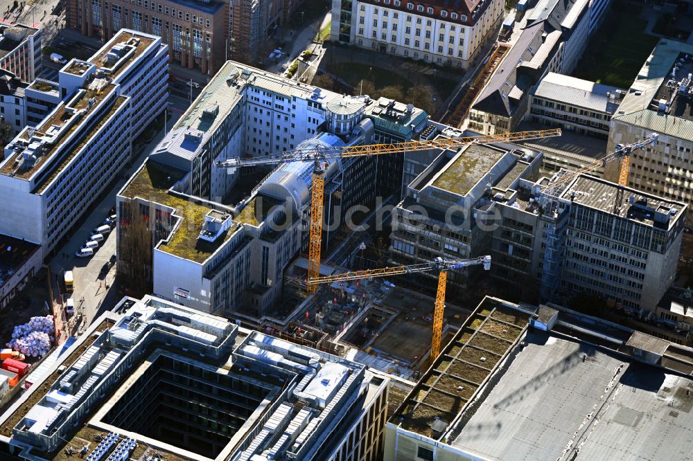 München aus der Vogelperspektive: Neubau eines Büro- und Geschäftshauses Lichthöfe in München im Bundesland Bayern, Deutschland