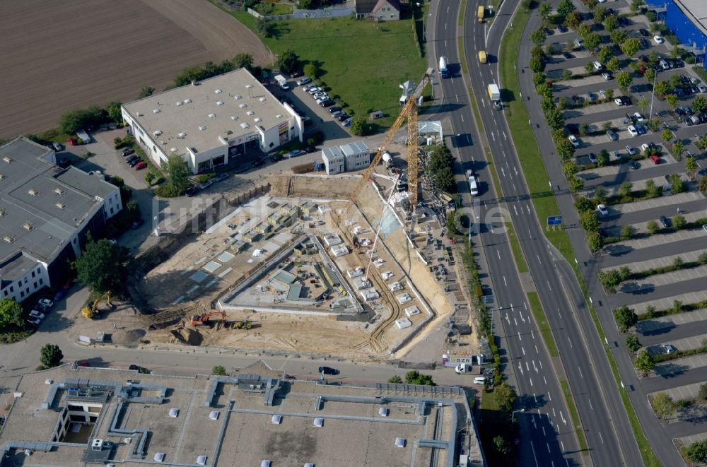 Waltersdorf von oben - Neubau eines Büro- und Geschäftshauses des Lilienthal-Park in Waltersdorf im Bundesland Brandenburg, Deutschland