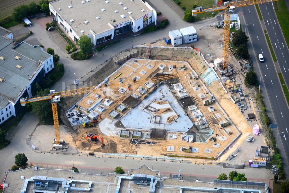 Luftaufnahme Waltersdorf - Neubau eines Büro- und Geschäftshauses des Lilienthal-Park in Waltersdorf im Bundesland Brandenburg, Deutschland