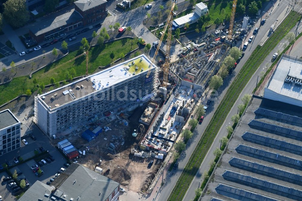 Luftaufnahme Bremen - Neubau eines Büro- und Geschäftshauses Auf der Muggenburg in Bremen, Deutschland