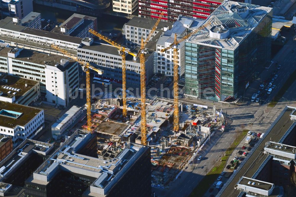 Hamburg von oben - Neubau eines Büro- und Geschäftshauses der Olympus Campus in Hamburg, Deutschland