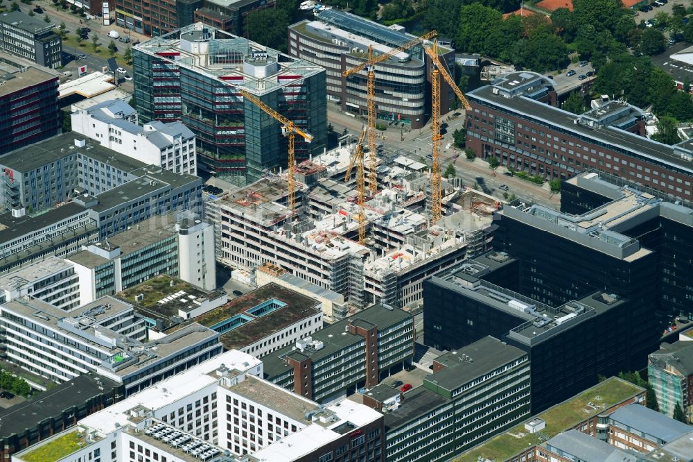 Hamburg von oben - Neubau eines Büro- und Geschäftshauses der Olympus Campus in Hamburg, Deutschland