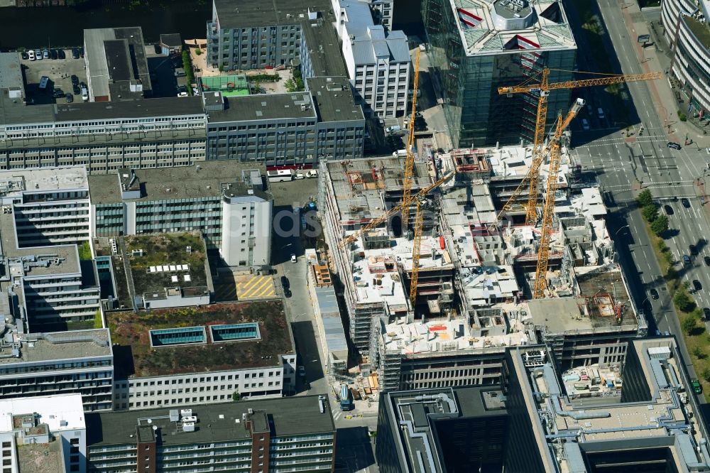 Hamburg aus der Vogelperspektive: Neubau eines Büro- und Geschäftshauses der Olympus Campus in Hamburg, Deutschland