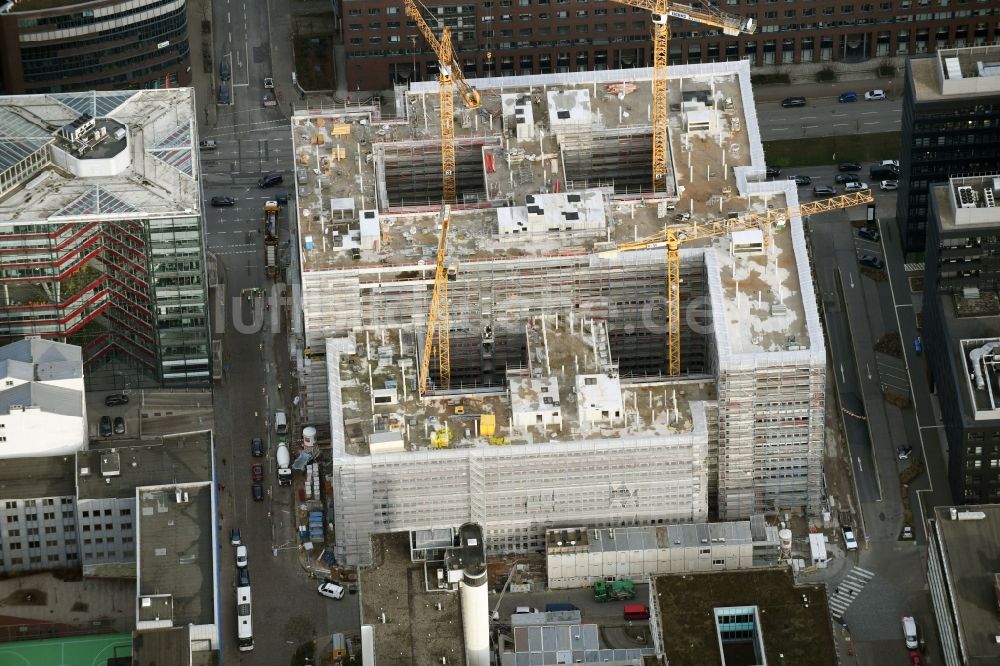 Hamburg aus der Vogelperspektive: Neubau eines Büro- und Geschäftshauses der Olympus Campus in Hamburg, Deutschland