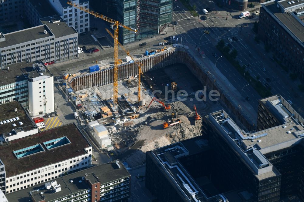 Luftaufnahme Hamburg - Neubau eines Büro- und Geschäftshauses der Olympus Europa SE & Co. KG am Heidenkampsweg - Wendenstraße in Hamburg, Deutschland