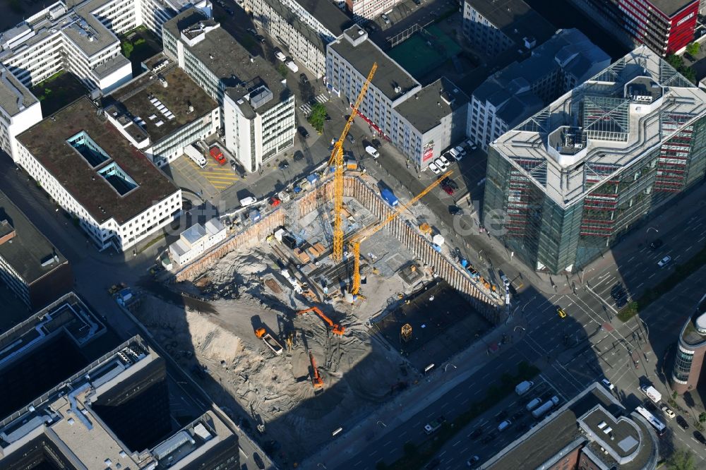 Luftbild Hamburg - Neubau eines Büro- und Geschäftshauses der Olympus Europa SE & Co. KG am Heidenkampsweg - Wendenstraße in Hamburg, Deutschland