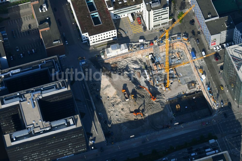 Luftaufnahme Hamburg - Neubau eines Büro- und Geschäftshauses der Olympus Europa SE & Co. KG am Heidenkampsweg - Wendenstraße in Hamburg, Deutschland