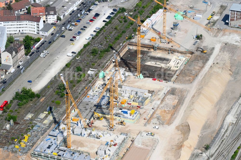 Luftaufnahme Nürnberg - Neubau eines Büro- und Geschäftshauses Orange Campus an der Kohlenhofstraße in Nürnberg im Bundesland Bayern, Deutschland