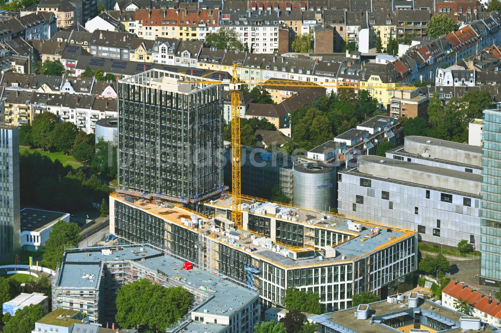 Luftaufnahme Düsseldorf - Neubau eines Büro- und Geschäftshauses Pandion OfficeHome Rise in Düsseldorf im Bundesland Nordrhein-Westfalen, Deutschland