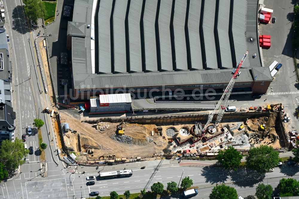 Luftbild Hamburg - Neubau eines Büro- und Geschäftshauses Paulinhaus im Ortsteil Sankt Pauli in Hamburg, Deutschland