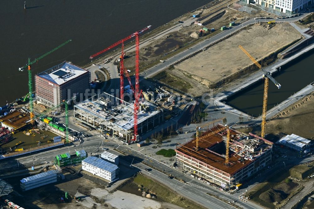 Luftbild Hamburg - Neubau eines Büro- und Geschäftshauses des Projekts EDGE HafenCity am Amerigo-Vespucci-Platz in Hamburg, Deutschland