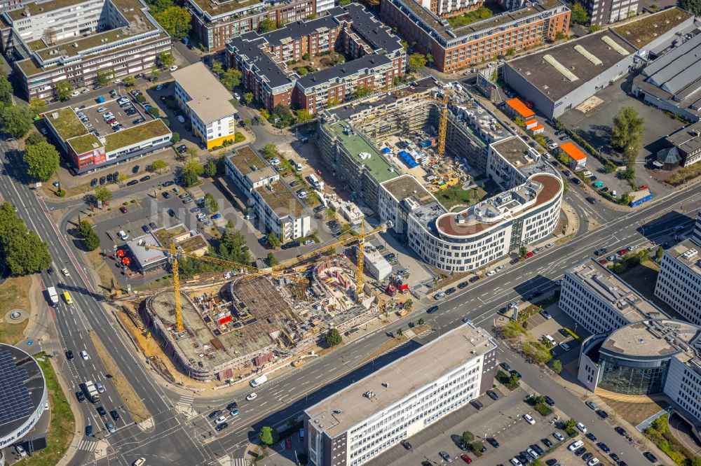 Luftaufnahme Essen - Neubau eines Büro- und Geschäftshauses des Prokektes Max & Moritz in Essen im Bundesland Nordrhein-Westfalen, Deutschland