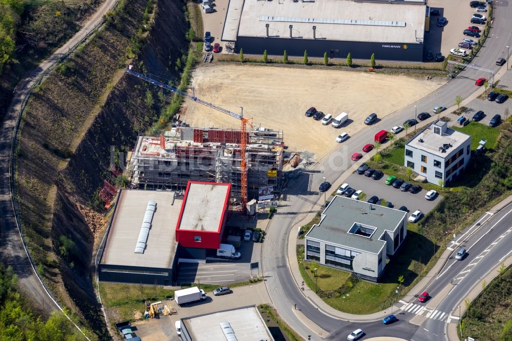 Luftbild Siegen - Neubau eines Büro- und Geschäftshauses der PSV MARKETING GMBH in Siegen im Bundesland Nordrhein-Westfalen, Deutschland