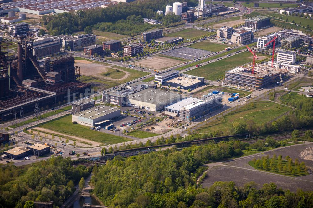 Luftbild Dortmund - Neubau eines Büro- und Geschäftshauses an der Robert-Schuman-Straße in Dortmund im Bundesland Nordrhein-Westfalen, Deutschland