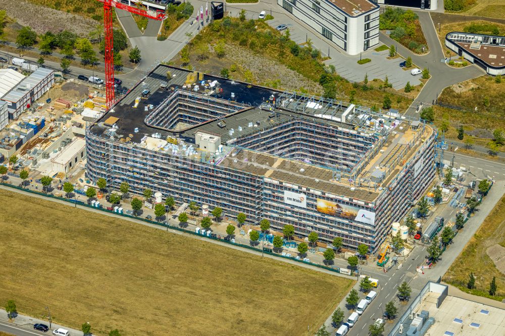 Luftaufnahme Dortmund - Neubau eines Büro- und Geschäftshauses an der Robert-Schuman-Straße in Dortmund im Bundesland Nordrhein-Westfalen, Deutschland