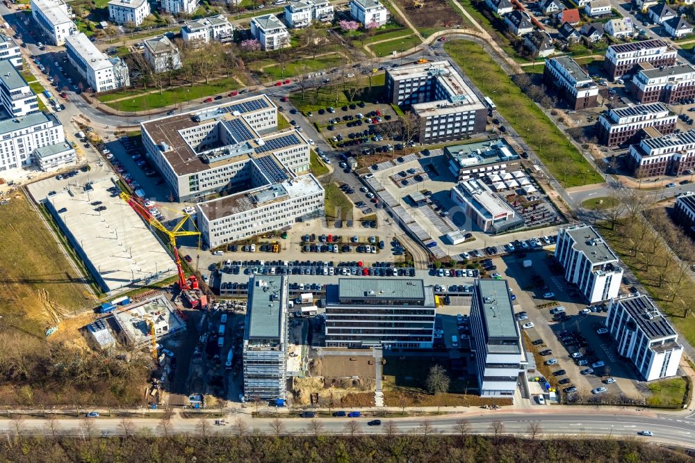 Dortmund aus der Vogelperspektive: Neubau eines Büro- und Geschäftshauses der Schürmann Immobiliengesellschaft GmbH & Co.KG in Dortmund im Bundesland Nordrhein-Westfalen, Deutschland