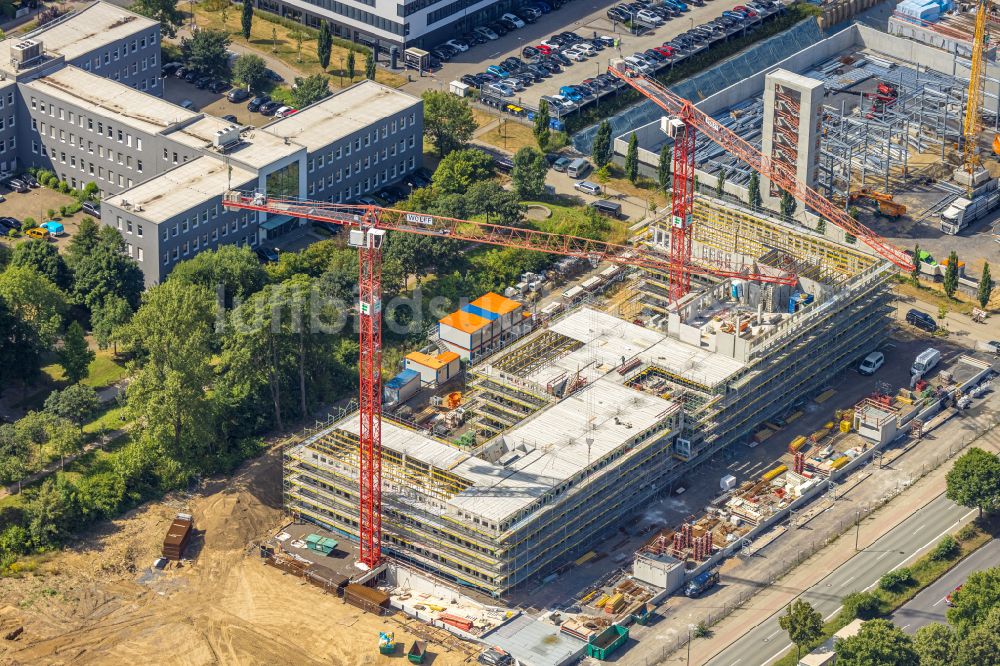 Dortmund aus der Vogelperspektive: Neubau eines Büro- und Geschäftshauses SKOFFICE in Dortmund im Bundesland Nordrhein-Westfalen, Deutschland