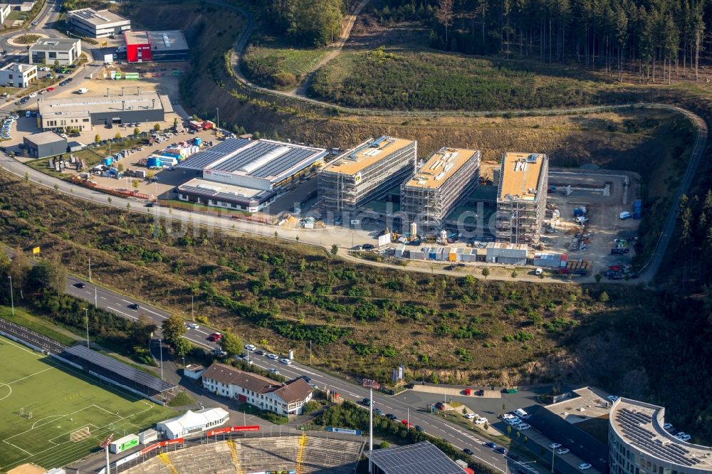 Luftaufnahme Siegen - Neubau eines Büro- und Geschäftshauses Summit in Siegen im Bundesland Nordrhein-Westfalen, Deutschland