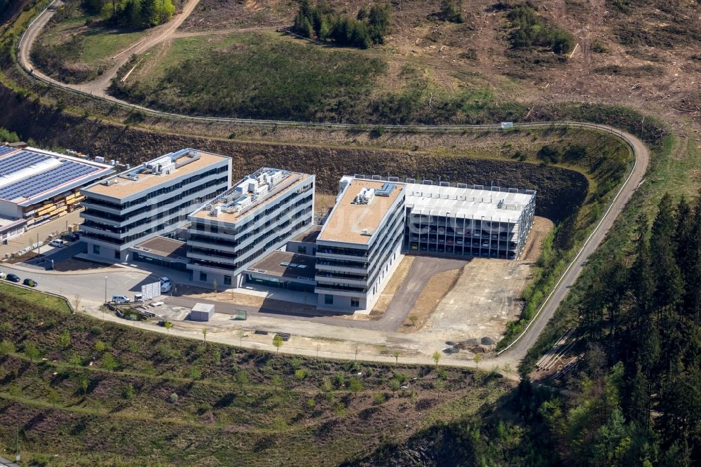 Luftbild Siegen - Neubau eines Büro- und Geschäftshauses Summit in Siegen im Bundesland Nordrhein-Westfalen, Deutschland