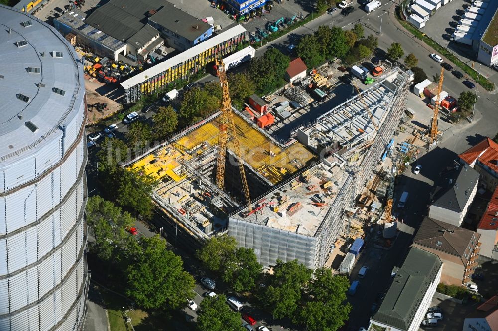 Stuttgart aus der Vogelperspektive: Neubau eines Büro- und Geschäftshauses an der Talstraße Ecke Ulmer Straße in Stuttgart im Bundesland Baden-Württemberg, Deutschland